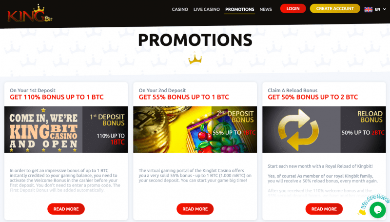 3 chương trình khuyến mãi nổi bật trên Kingbit Casino